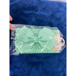 d'Bello‎ Accessories Mint Green Infant Girl Headband With Bow